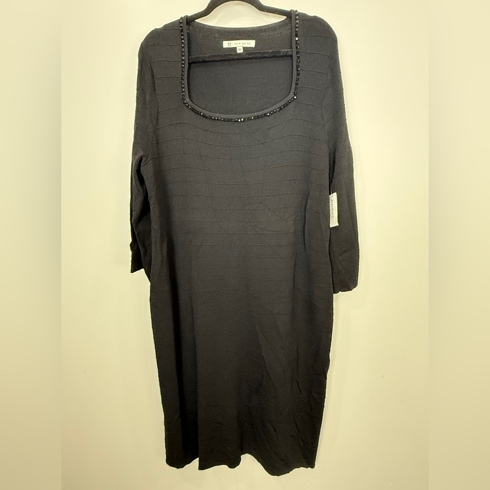Heidi Weisel Chic Long Sleeve Black‎ Dress